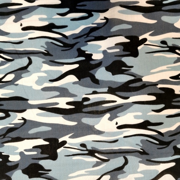 CAMOUFLAGE POLYCOTTON - BLUE